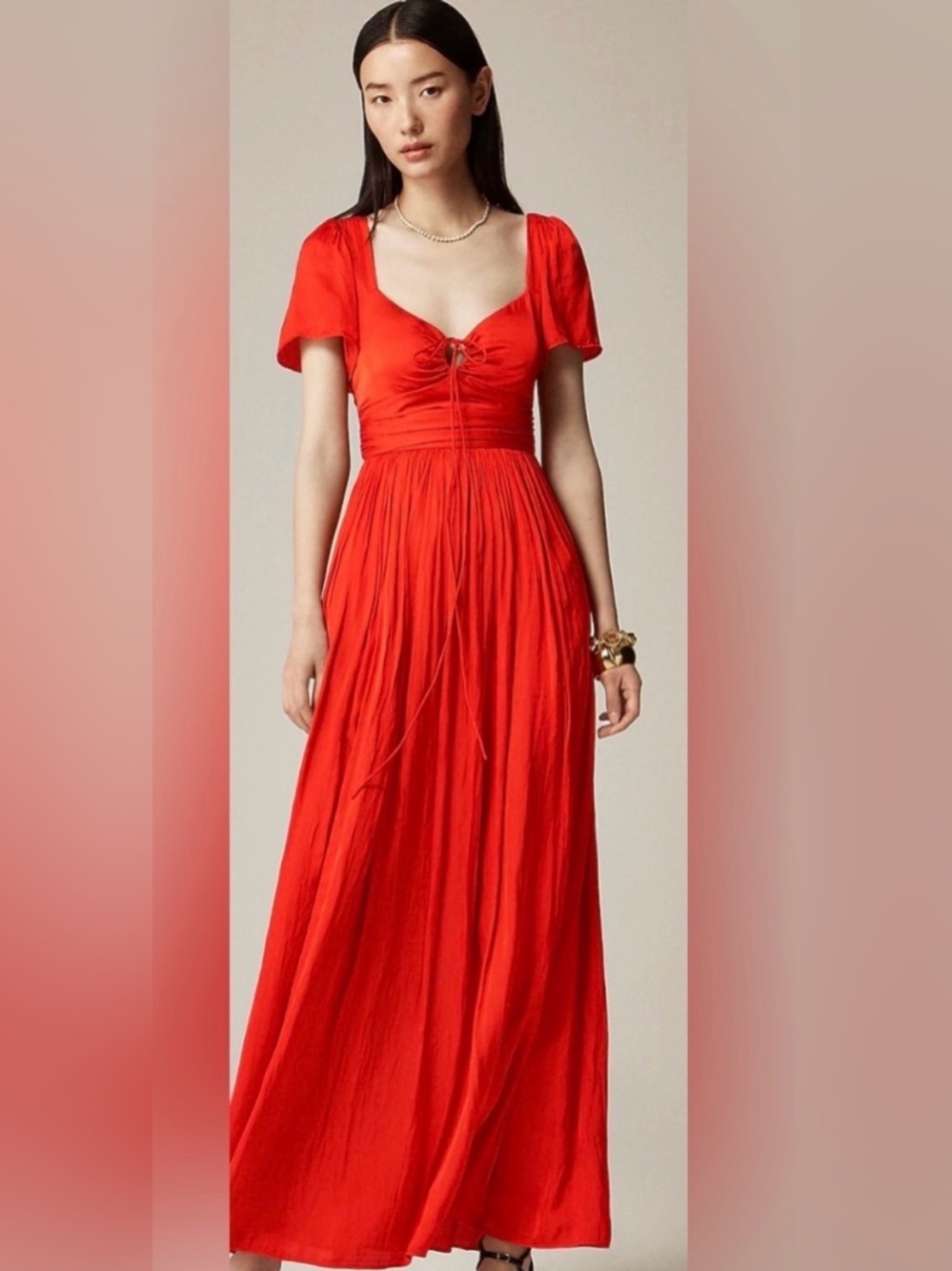 J.crew Collection flutter-sleeve maxi dress in luster georgette size 6